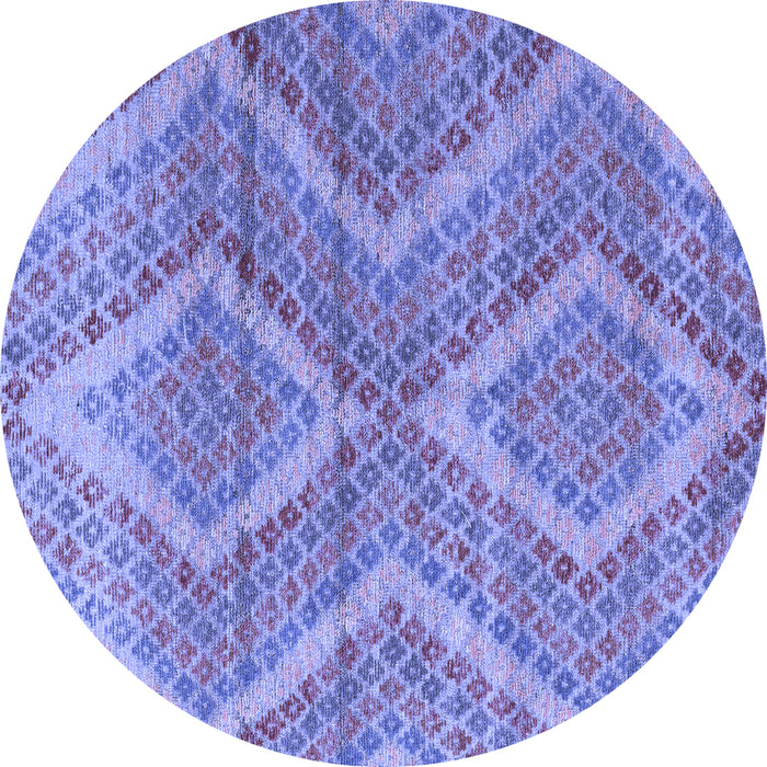 Round Machine Washable Abstract Blue Modern Rug, wshabs5239blu