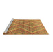 Sideview of Machine Washable Abstract Brown Modern Rug, wshabs5239brn