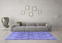 Machine Washable Abstract Blue Modern Rug, wshabs5239blu