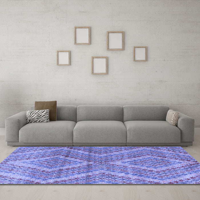 Machine Washable Abstract Blue Modern Rug in a Living Room, wshabs5239blu