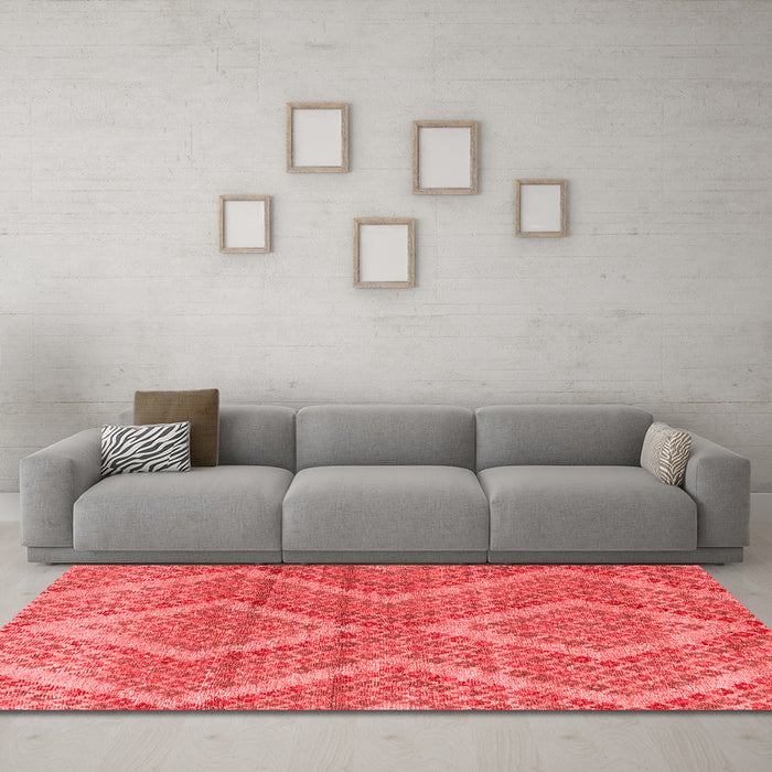 Modern Red Washable Rugs