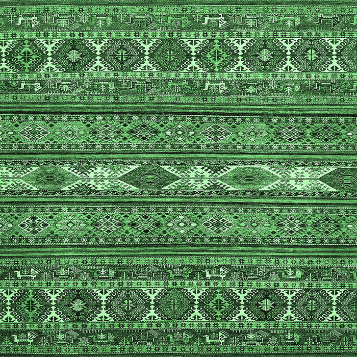 Square Machine Washable Abstract Emerald Green Modern Area Rugs, wshabs523emgrn