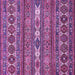 Square Machine Washable Abstract Purple Modern Area Rugs, wshabs523pur