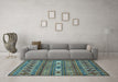 Machine Washable Abstract Light Blue Modern Rug in a Living Room, wshabs523lblu