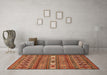 Machine Washable Abstract Orange Modern Area Rugs in a Living Room, wshabs523org