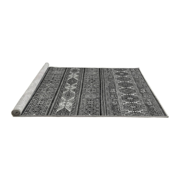Sideview of Machine Washable Abstract Gray Modern Rug, wshabs523gry