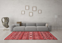 Machine Washable Abstract Red Modern Rug, wshabs523red