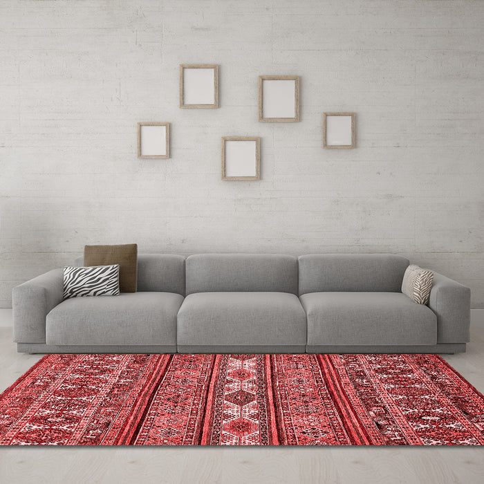 Modern Red Washable Rugs
