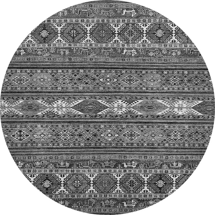 Round Abstract Gray Modern Rug, abs523gry