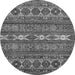 Round Abstract Gray Modern Rug, abs523gry