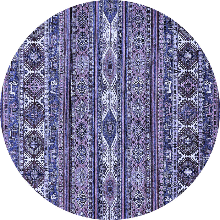 Round Abstract Blue Modern Rug, abs523blu