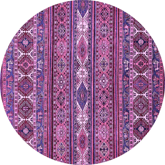 Round Abstract Purple Modern Rug, abs523pur