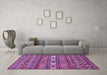 Machine Washable Abstract Purple Modern Area Rugs in a Living Room, wshabs523pur