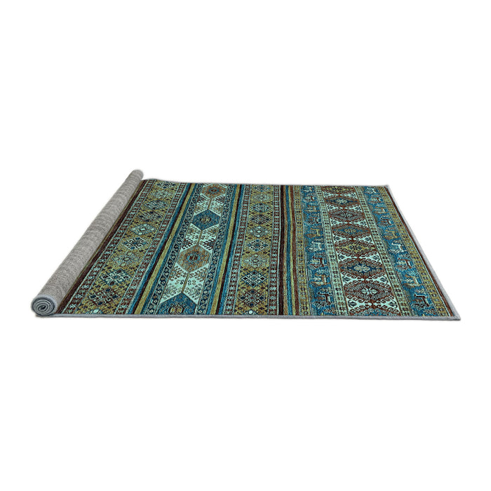 Sideview of Machine Washable Abstract Light Blue Modern Rug, wshabs523lblu