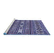 Sideview of Machine Washable Abstract Blue Modern Rug, wshabs523blu