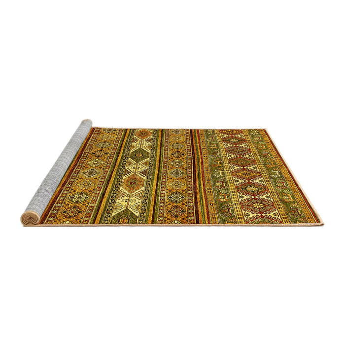 Sideview of Machine Washable Abstract Yellow Modern Rug, wshabs523yw