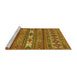 Sideview of Machine Washable Abstract Yellow Modern Rug, wshabs523yw