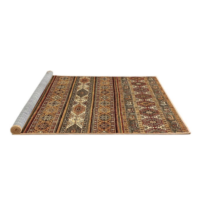 Sideview of Machine Washable Abstract Brown Modern Rug, wshabs523brn