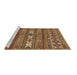 Sideview of Machine Washable Abstract Brown Modern Rug, wshabs523brn