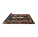 Sideview of Abstract Orange Brown Modern Rug, abs524