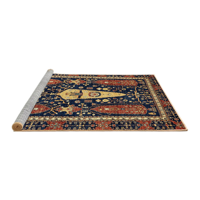 Sideview of Machine Washable Abstract Orange Brown Rug, wshabs524