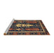 Sideview of Machine Washable Abstract Orange Brown Rug, wshabs524