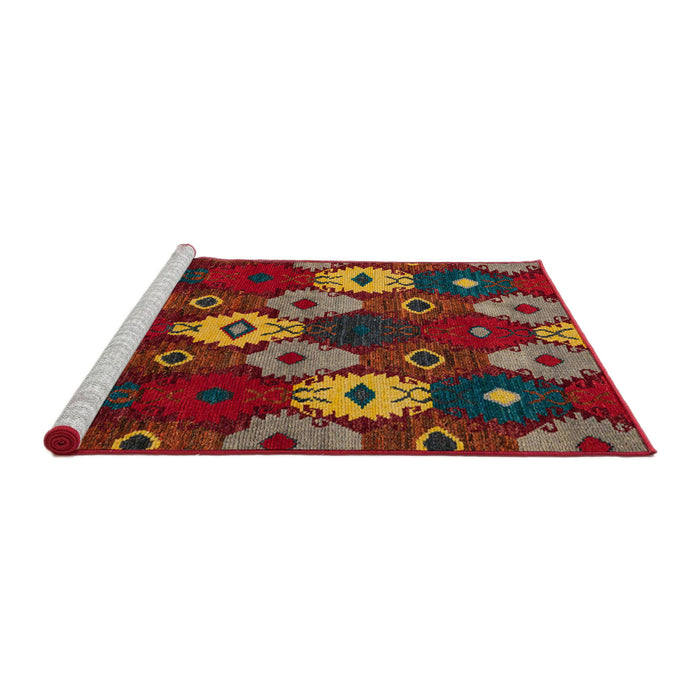 Sideview of Machine Washable Abstract Brown Rug, wshabs5240