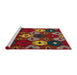 Sideview of Machine Washable Abstract Brown Rug, wshabs5240