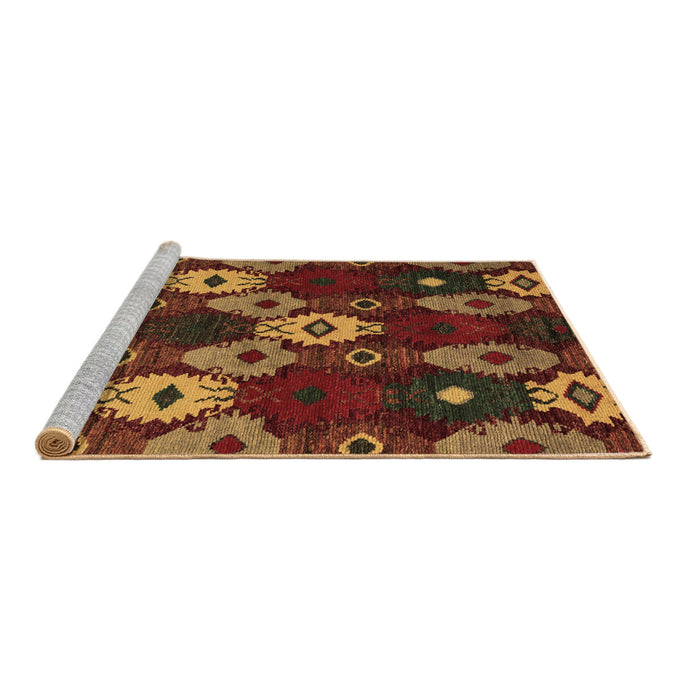 Sideview of Machine Washable Abstract Brown Modern Rug, wshabs5240brn