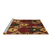 Sideview of Machine Washable Abstract Brown Modern Rug, wshabs5240brn