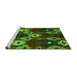 Sideview of Machine Washable Abstract Green Modern Area Rugs, wshabs5240grn