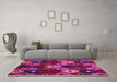 Machine Washable Abstract Pink Modern Rug in a Living Room, wshabs5240pnk