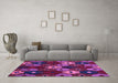 Machine Washable Abstract Purple Modern Area Rugs in a Living Room, wshabs5240pur