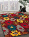 Machine Washable Abstract Brown Rug in a Family Room, wshabs5240