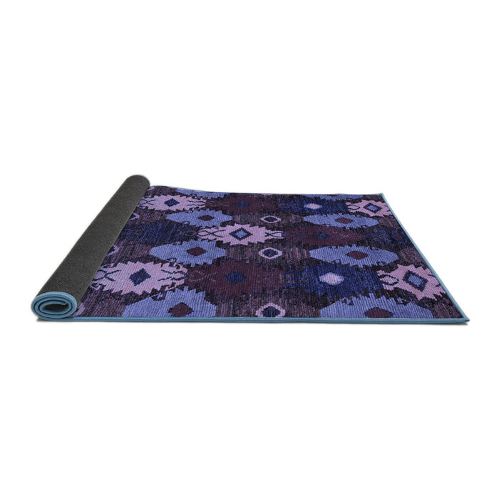 Sideview of Abstract Blue Modern Rug, abs5240blu