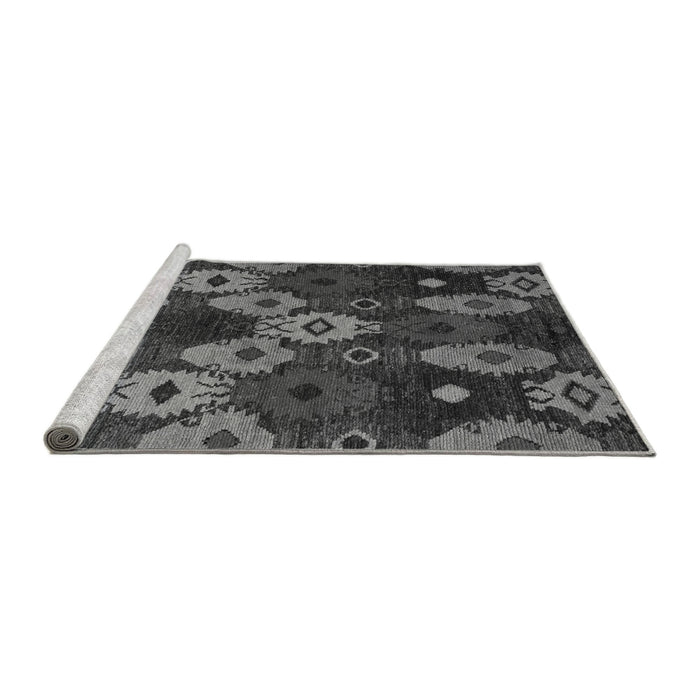 Sideview of Machine Washable Abstract Gray Modern Rug, wshabs5240gry