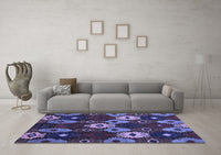 Machine Washable Abstract Blue Modern Rug, wshabs5240blu