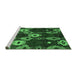 Sideview of Machine Washable Abstract Emerald Green Modern Area Rugs, wshabs5240emgrn