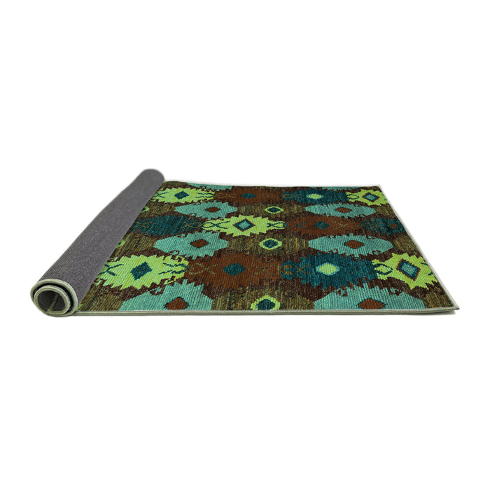 Sideview of Abstract Turquoise Modern Rug, abs5240turq