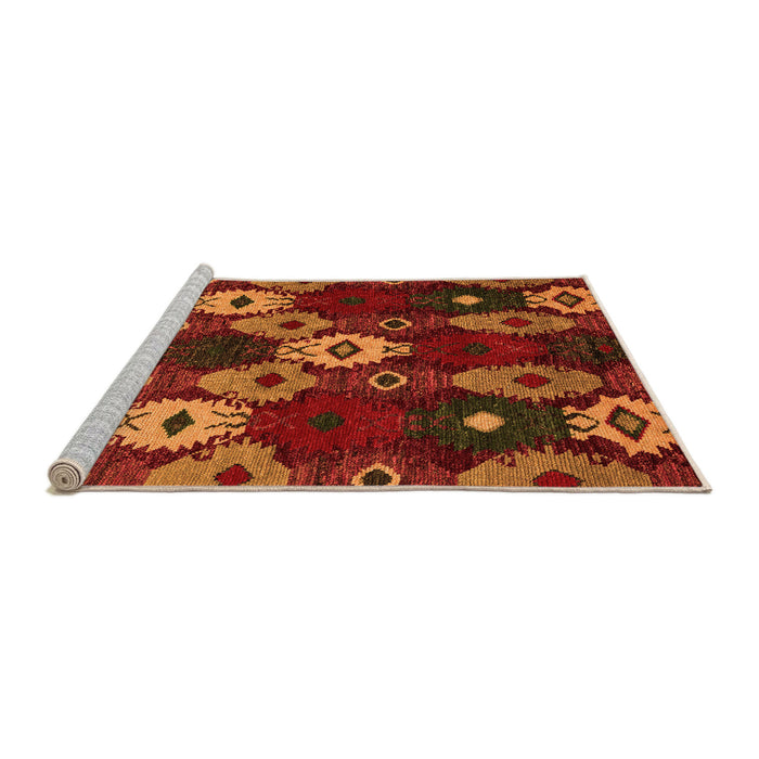 Sideview of Machine Washable Abstract Orange Modern Area Rugs, wshabs5240org