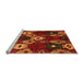 Sideview of Machine Washable Abstract Orange Modern Area Rugs, wshabs5240org