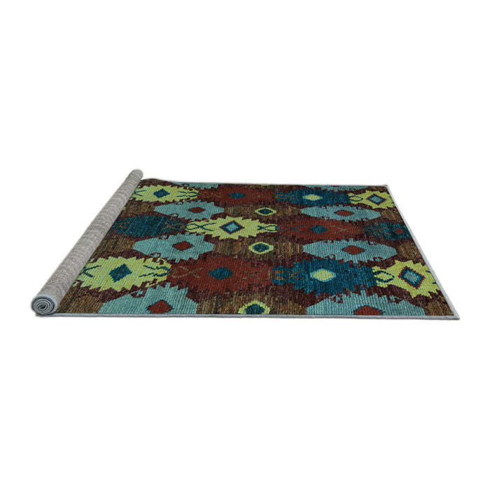 Sideview of Machine Washable Abstract Light Blue Modern Rug, wshabs5240lblu