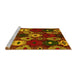 Sideview of Machine Washable Abstract Yellow Modern Rug, wshabs5240yw