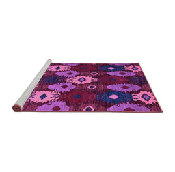 Sideview of Machine Washable Abstract Purple Modern Area Rugs, wshabs5240pur
