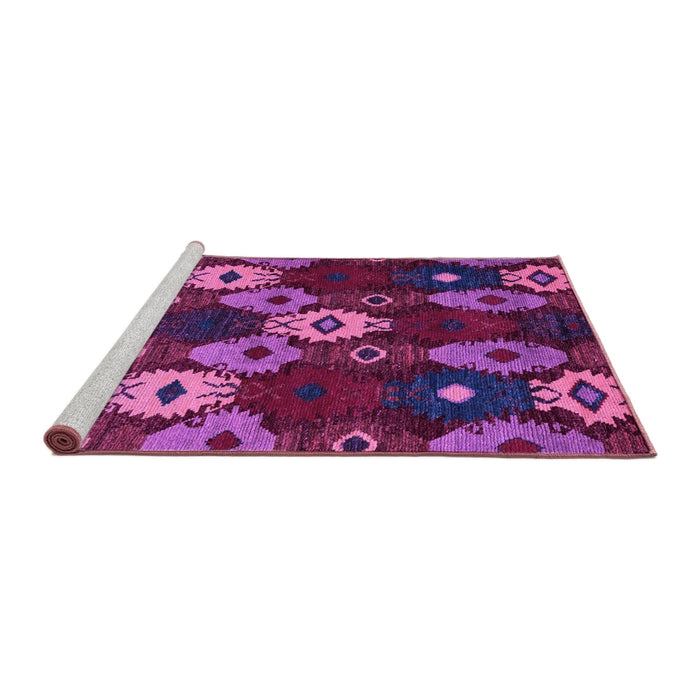 Sideview of Machine Washable Abstract Purple Modern Area Rugs, wshabs5240pur