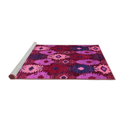 Sideview of Machine Washable Abstract Pink Modern Rug, wshabs5240pnk