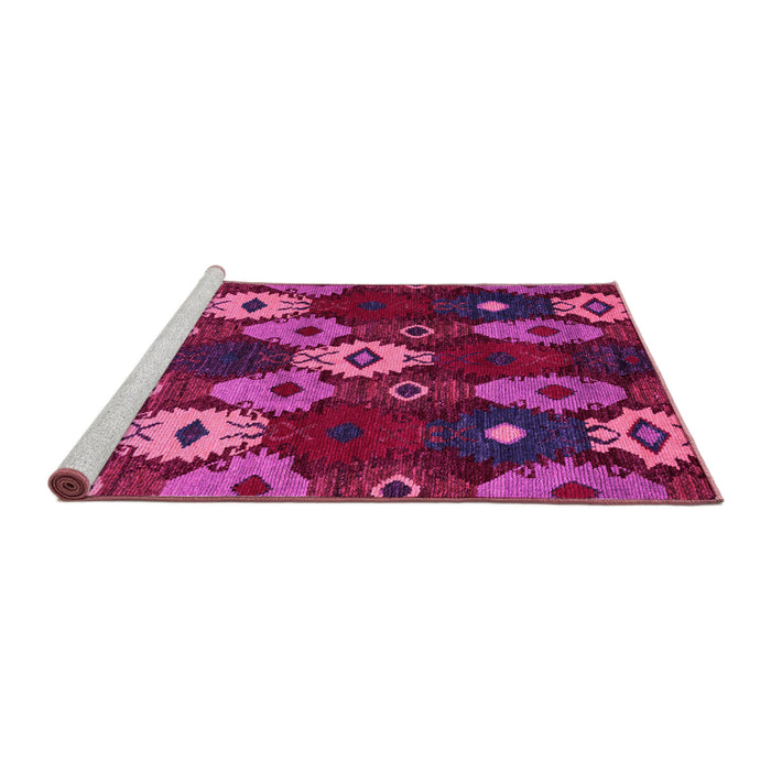 Sideview of Machine Washable Abstract Pink Modern Rug, wshabs5240pnk