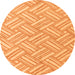 Round Machine Washable Abstract Orange Modern Area Rugs, wshabs5241org