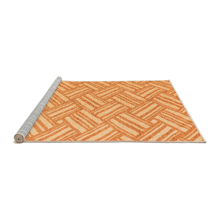 Sideview of Machine Washable Abstract Orange Modern Area Rugs, wshabs5241org