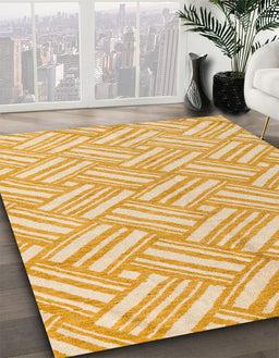 Abstract Dark Orange Modern Rug in Family Room, abs5241